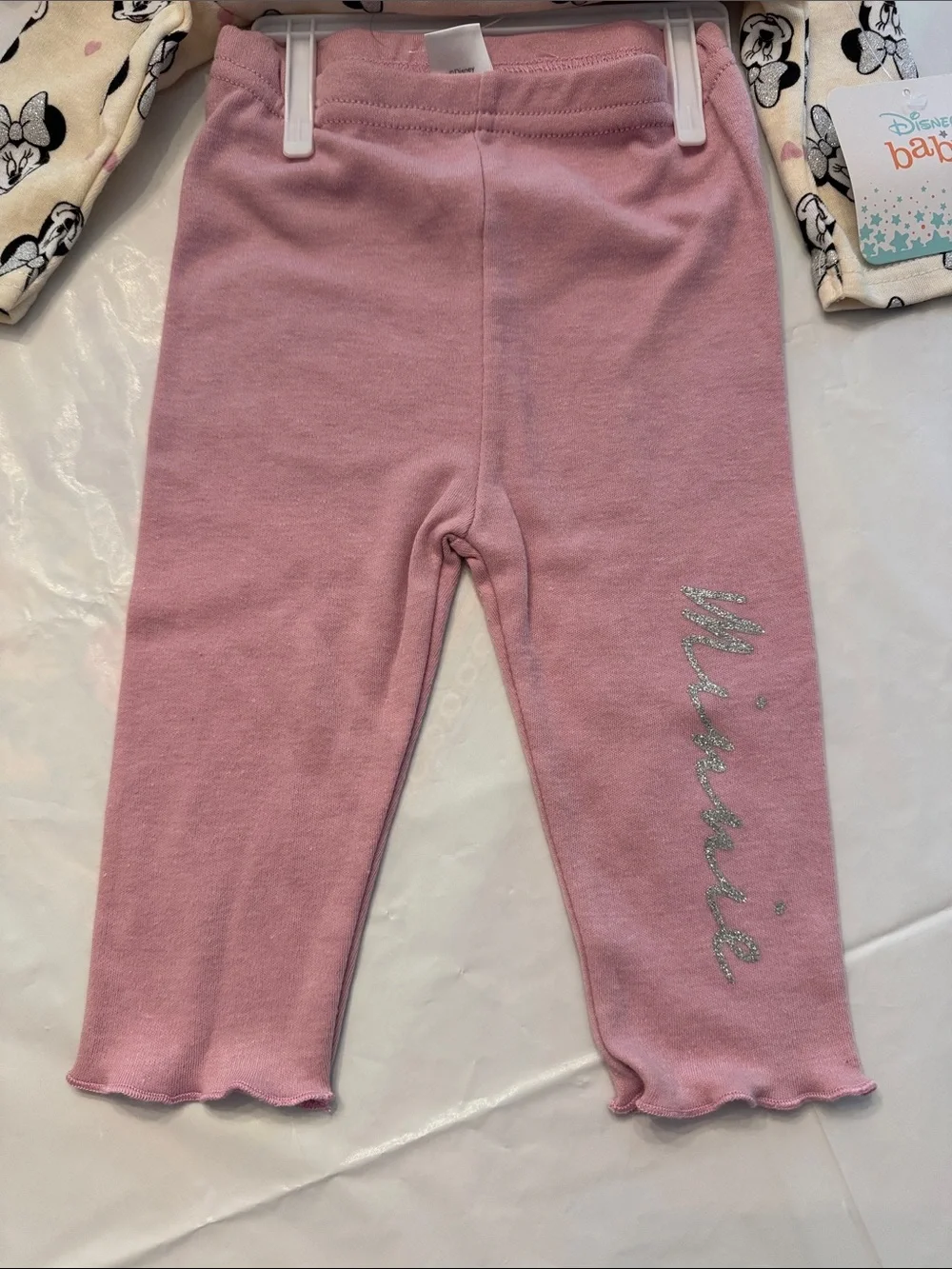 Disney Baby Mauve Minnie Mouse One-Piece Bodysuit with bundle